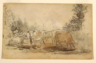 Four Cows Grazing in a Pasture, ca. 1855–60 by Winslow Homer