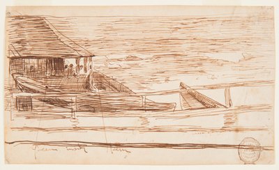 House at a Railing with Beached Dories, Cullercoats, England, 1881 by Winslow Homer