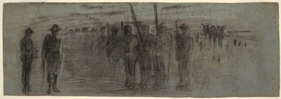 Officer and Aide Inspecting a Squadron, possibly 1864 by Winslow Homer