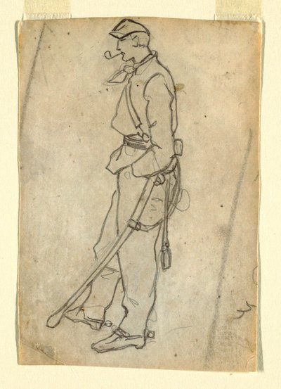 Soldier with Sword and Pipe, 1862 by Winslow Homer