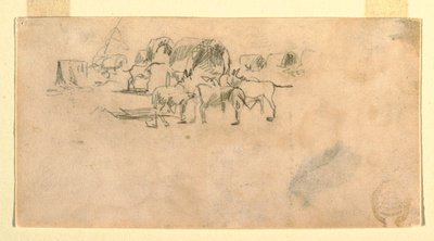 Wagon Train in Camp, 1862 by Winslow Homer