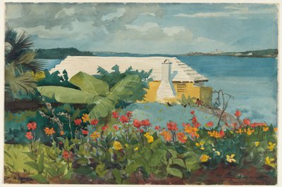 Flower Garden and Bungalow, Bermuda by Winslow Homer
