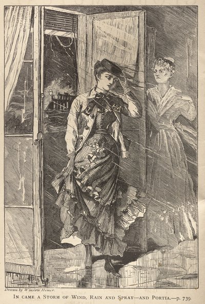 In Came a Storm of Wind, Rain and Spray - and Portia by Winslow Homer