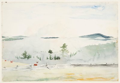 Landscape with Deer in a Morning Haze by Winslow Homer