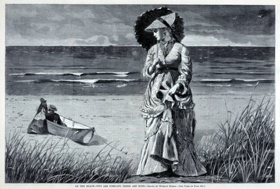 On the Beach--Two are Company, Three are None by Winslow Homer