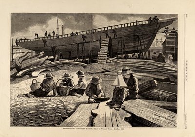 Ship-building, Gloucester Harbor by Winslow Homer