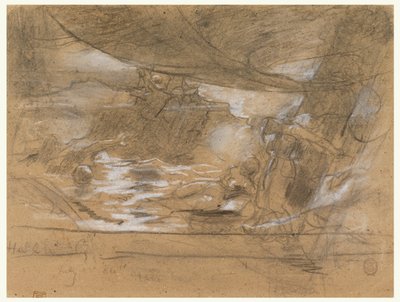 Ship Deck with Two Women Lashed to the Mast by Winslow Homer