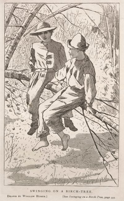 Swinging in a Birch Tree by Winslow Homer