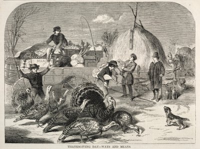 Thanksgiving Day - Ways and Means by Winslow Homer