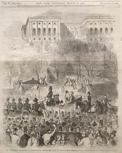 The Inaugural Procession at Washington Passing the Gate of the Capital Grounds, 1861 by Winslow Homer