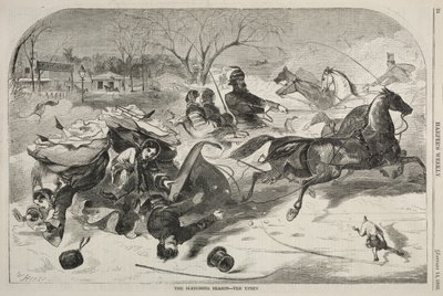 The Sleighing Season - The Upset by Winslow Homer