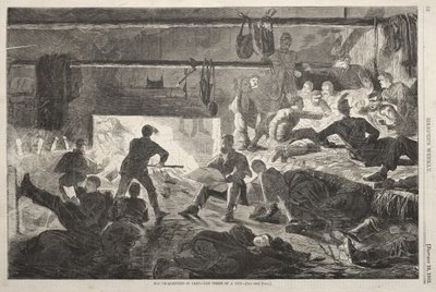 Winter Quarters in Camp - The Inside of a Hut by Winslow Homer