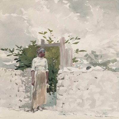 Woman Standing by a Gate, Bahamas by Winslow Homer