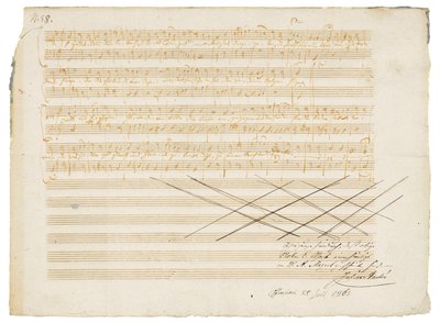 Autograph Music Manuscript, Two German Church Songs, K.343 by Wolfgang Amadeus Mozart