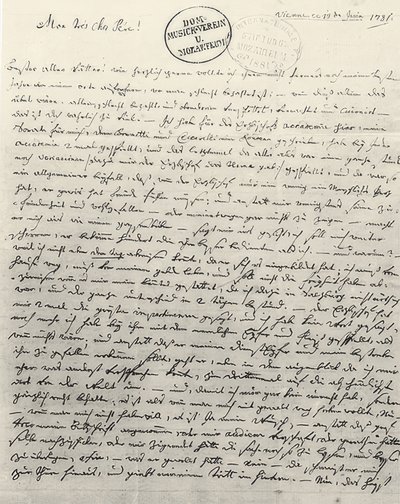 Autograph Letter to His Father. Vienna, June 13, 1781 by Wolfgang Amadeus Mozart