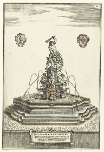Hexagonal Basin on a Raised Platform with Steps (Architectura Curiosa Nova) by Wolfgang Kilian