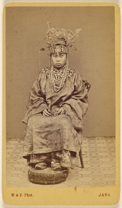 Javanese Woman Wearing an Ornate Headdress, Seated by Woodbury and Page