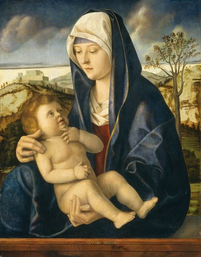 Madonna and Child in a Landscape by Workshop of Giovanni Bellini