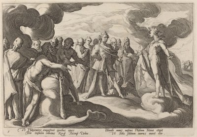 Jupiter and the Gods Asking Helios to Resume Control of the Chariot by Workshop of Hendrick Goltzius, after Hendrick Goltzius