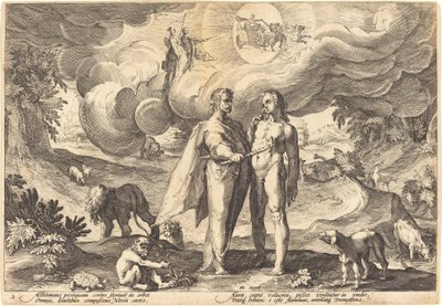 Prometheus Making Man and Animating Him with Fire from Heaven by Workshop of Hendrick Goltzius, after Hendrick Goltzius