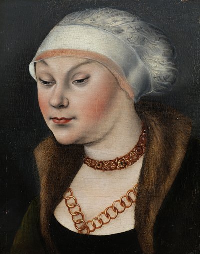 Head of a Woman with a White Bonnet by workshop of Lucas Cranach the Elder