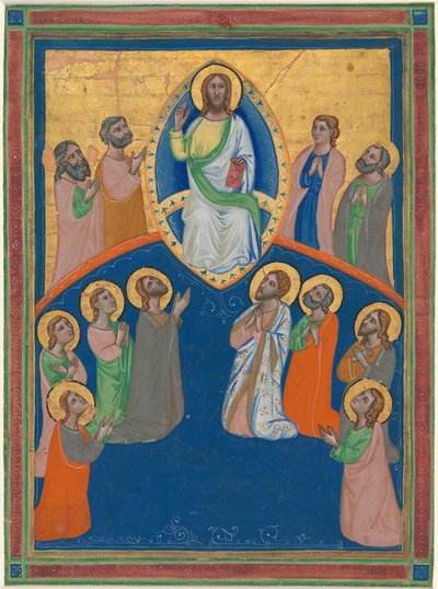 Christ in Majesty with Twelve Apostles by Workshop of Pacino di Bonaguida