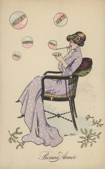Pretty Girl, Blowing Bubbles, Including Prosperity, Health, Happiness, Hope and Joy by Xavier Sager