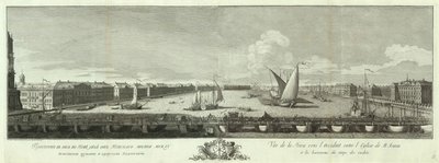 View of the Neva River between the Isaac church and the Cadet Corps (Book to the 50th anniversary of St Petersburg), 1753 by Yakov Vasilyevich Vasilyev