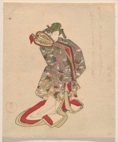 Woman in Chinese Costume with a Butterfly Pattern by Yanagawa Shigenobu II