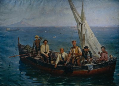 Lenin and the author Maxim Gorky with the Fishermen at the Capri Island, 1946 by Yefim Mikhailovich Tcheptsov