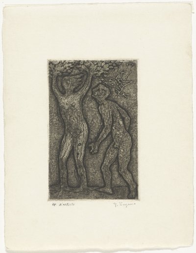 Man and Woman in Gray by Yo Sugano (signed by artist)