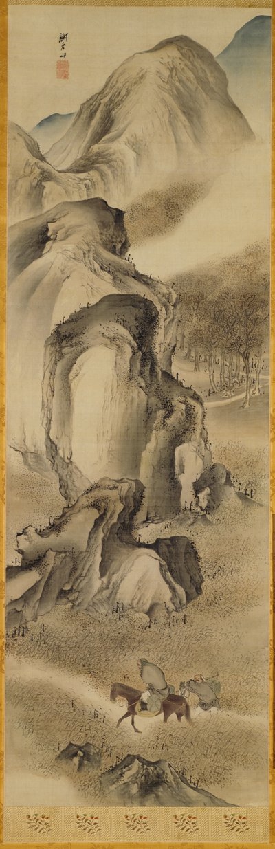 Travelers in a Winter Landscape by Yosa (1716-83) Buson