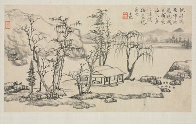 Landscape Album in Various Styles: Landscape after Ni Zan by Zha Shibiao