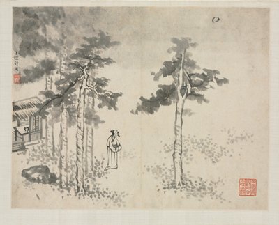 Landscape Album in Various Styles: Shibiao Waiting for the Moon by Zha Shibiao