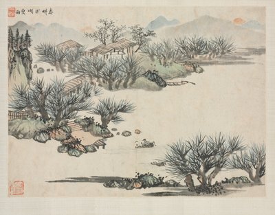 Landscape Album in Various Styles: Spring Plowing by Zha Shibiao