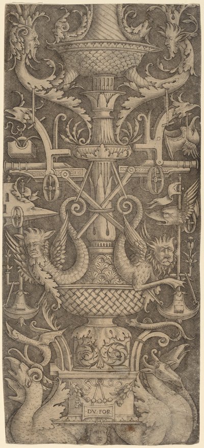 Ornament Panel with Dragons, Masks, and Instruments of War by Zoan Andrea