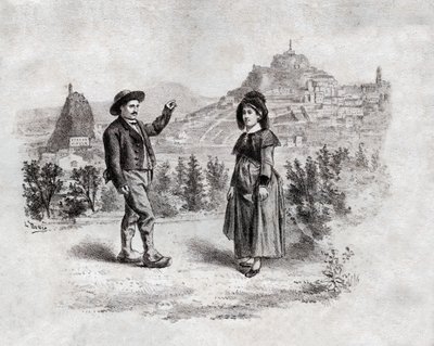 Auvergnats Dancing the Stuffing at Puy en Velay, France. circa 1900 by . .