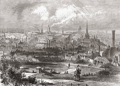 Birmingham, West Midlands, England in the late 19th century, from Our Own Country published 1898 by Ferdinand Georg Waldmuller
