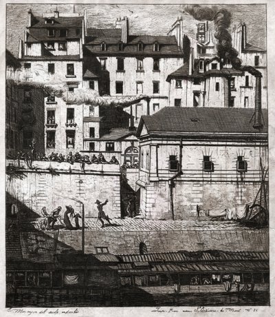 Crime Scene with Police Intervention on the Quays of Paris by . .