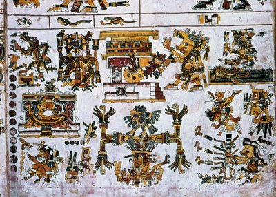 Detail from a Facsimile Copy of a Page of the Codex Borgia Showing the Four Directions and the Centre by Hippolyte Lalaise Devéria