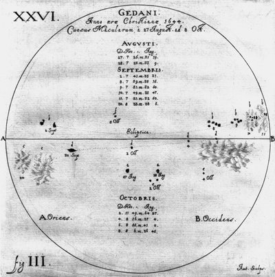 Drawings of Sunspots by Frederick (attr. to) Barnard