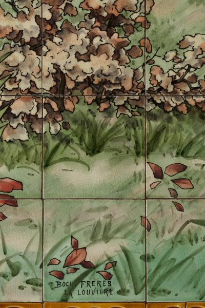 Interior View, Tile Panel, Painter Furcy Ernest Tondeur, Executor Boch Frères La Louvière, Second Panel, (Detail) by . .