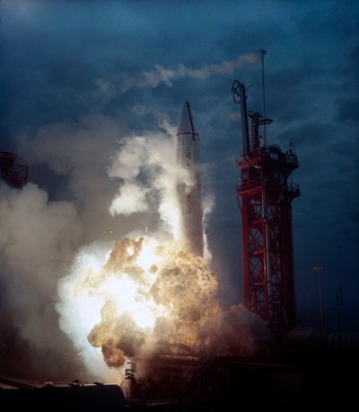 USA Rocket Exploding on Launch Pad by Frederick (attr. to) Barnard