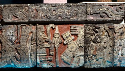Low relief on a bench in Templo Mayor, Late Post-Classic period, c.1500 by Hippolyte Lalaise Devéria