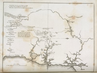 Map of Sydney and Surrounding Areas, Australia, circa 1798 by Frederick (attr. to) Barnard