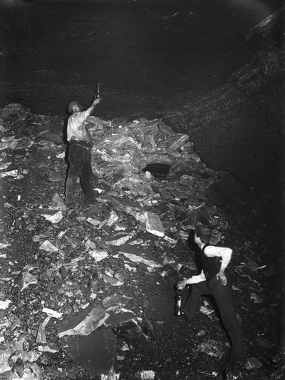 Testing for Gas in a Mine Shaft, Ramrod Hall Pit, Staffordshire, c 1890s by Frederick (attr. to) Barnard