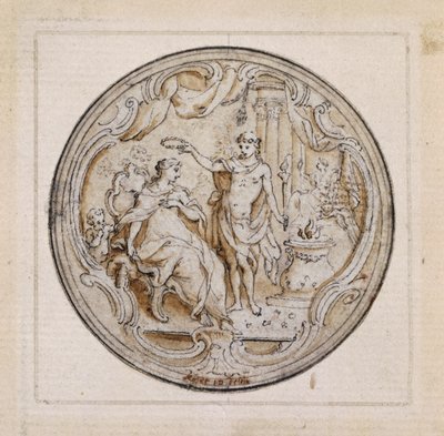 Study of ornamental design for watch case by William Walcutt