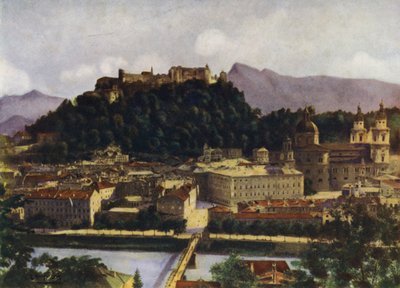 A View of Salzburg and the Hohen-Salzburg, Austria by after A. Langfier