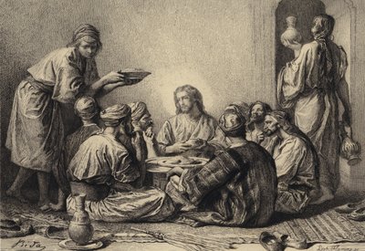 Jesus Eats with Publicans and Sinners by after Albert Robida