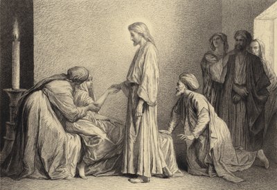 Jesus Raises a Young Child from Death by after Albert Robida